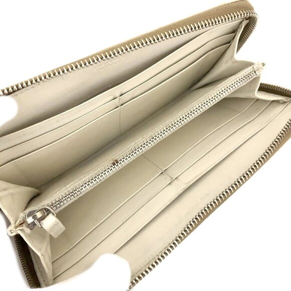 PRADA Logo Jacquard Canvas Zip Around Long Wallet Beige/7BH0711 - Picture 5 of 7